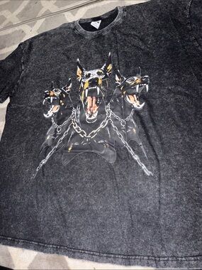 Men’s 3X Doberman print heathered grunge tee / NEW